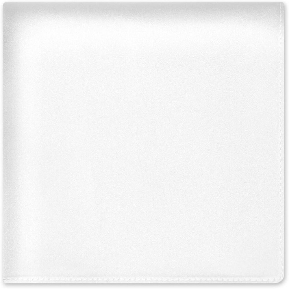 Men's Mulbery Pure Silk Pocket Square Solid White Color Gift For Gentlemen